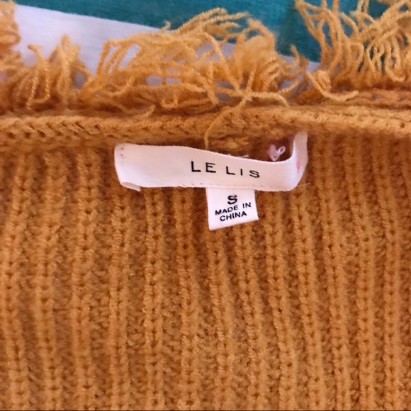 Marshall’s Yellow Fringe Tie Sweater - Picture 2 of 5